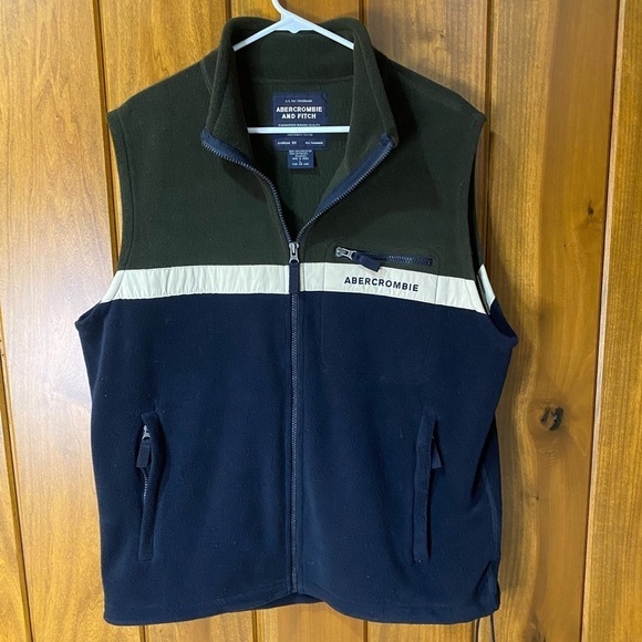 Abercrombie And Fitch Men's Y2K Winter Zip Up Down Fleece Vest Jacket Large - Picture 2 of 9